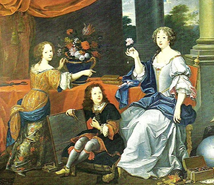 Pierre Mignard mlle de lavalliere and her children, c